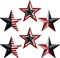 Patriotic Metal Barn Stars for Outside - Set of 6 Rusty Stars Metal Wall Decor 4th of July Decoration